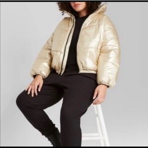 Small Gold Bomber Jacket NWT